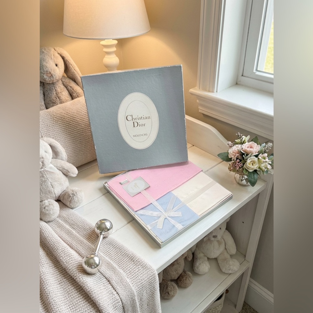 Christian Dior Pink/Blue/White Handkerchief 3pc Set